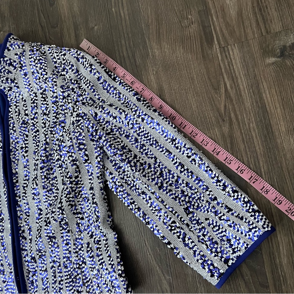 Carlisle Bluish Purple Sequin Evening Blazer Jacket - Picture 11 of 15